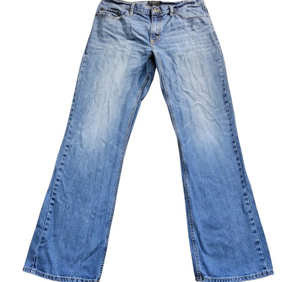 Banana Republic Jeans Mens 35x32.5 Tag 35x34 Straight Denim Dark Wash - Picture 1 of 8